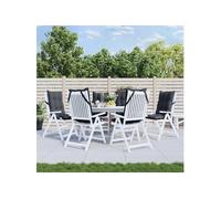 vidaXL Lot de 6 coussins de chaise à dossier haut – siège imperméable anti-glissement – Anthracite