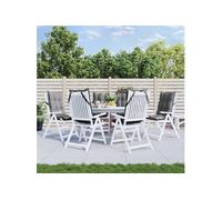 vidaXL Lot de 6 coussins chaise dossier haut – Galette siège imperméable, anti-glisse, gris Oxford