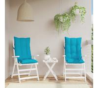 vidaXL Coussins de chaise à dossier haut Oxford - Imperméables antidérapants - Lot de 2 turquoise