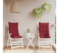 vidaXL Coussins de chaise à dossier haut – Lot de 4 377630, imperméable anti-glissement bordeaux