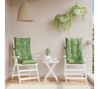 vidaXL Coussins de chaise à dossier haut Lot de 2 modèle feuille imperméable anti-glissement