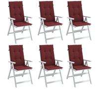 Lot de 6 Coussins de Chaise Dossier Haut Oreillers Rouge Bordeaux Mélangé vidaXL