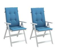 Lot de 6 Coussins de Chaise à Dossier Haut Oreillers Bleu Mélangé Tissu vidaXL