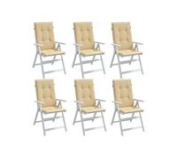 Lot de 6 Coussins de Chaise à Dossier Haut, Oreillers de Balcon, Coussins de Sièges Patio Jardin Terrasse Extérieur, 4002423