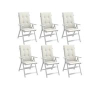 vidaXL Lot de 6 Coussins de Chaise à Dossier Haut, Oreillers de Balcon, Coussins de Sièges Patio Jardin Terrasse Extérieur, 4002420