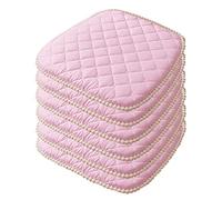 Lot de 6 coussins de chaise antidérapants en forme de U pour cuisine avec attaches 45,7 x 45,7 cm, motif écossais rose, coussins confortables pour chaise de salle à manger