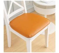 Lot de 6 coussins de chaise de cuisine en mousse à mémoire de forme antidérapants en similicuir avec attaches - Lavables - Orange vif pour un confort ultime - 43,2 cm