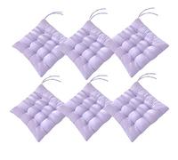 Lot de 6 coussins de chaise d'extérieur confortables et résistants aux intempéries - 40 x 40 x 5 cm - Pour jardin, terrasse, cuisine, salon - Violet clair