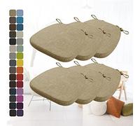 Lot de 6 coussins de chaise non limpides avec ties Comfortable & Washable Home & Garden Decor Multiple Sizes & Colors Available (40 x 38 x 5 cm Light Yellow)