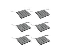 Outsunny Lot de 6 Coussins de Chaise de Jardin, Coussins extérieur capitonné, Grand Confort cm avec Attaches, dim. 40L x 40l cm Gris
