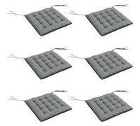 Lot de 6 coussins de chaises de jardin avec attaches gris