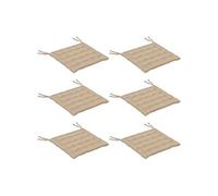 Outsunny Lot de 6 Coussins de Chaise de Jardin, Coussins extérieur capitonné, Grand Confort cm avec Attaches, dim. 40L x 40l cm Kaki