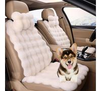 Lot de 6 coussins de siège de voiture de luxe en peluche épaisse, douce et moelleuse - Protection chaude en fausse fourrure de lapin antidérapante - Housses de siège avant et arrière pelucheuses -