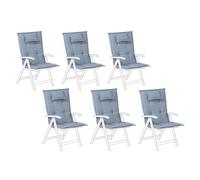 Lot De 6 Coussins En Tissu Bleu Pour Chaises De Jardin Toscana/Java Bleu