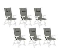 Lot De 6 Coussins En Tissu Gris Graphite Pour Chaises De Jardin Toscana/Java Gris