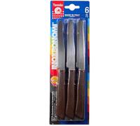Lot de 6 couteaux de cuisine en acier inoxydable italien pour légumes/steak/couteaux de table (marron)