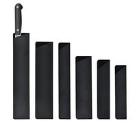 Lot de 6 couteaux de flocage en ABS, protège-lames rectangulaires, ensemble de fourreau, 6 tailles de protections de lame, ustensiles de cuisine portables (noir)