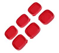6 couvercles de pots à yaourt carrés rouges pour yaourtière seb 7cm intérieur, 7,5cm extérieur