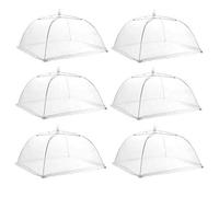 Lot de 6 couvercles alimentaires en maille pop-up style parapluie pour pique-nique, barbecue, événements en plein air pour garder les mouches, moustiques, abeilles, insectes loin des plateaux de
