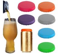 Lot de 6 couvercles de canette de soda en silicone - 5,3 cm - Anti-déversement - De qualité alimentaire - Pour soda et boissons - Bouchon protecteur standard