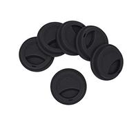 Lot de 6 couvercles en silicone anti-fuite réutilisables Noir