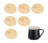 Lot de 6 couvercles en verre étanches à la poussière, couvercles en verre hermétiques avec anneau en silicone, capuchons de protection alimentaire, réutilisables (8,2 x 1,7 cm)