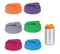 Lot de 6 couvercles pour canette de soda en silicone,bouchon canette soda Réutilisables,anti-poussière y déversement,para latas es fácil de limpiar(6 couleurs)