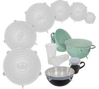 lot de 6 couvercles universels en silicone ronds - 6,5 cm à 20,5 cm - Couvercle extensible pour conserver la fraîcheur Couvercle extensible réutilisable