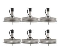 Lot de 6 couvercles verseurs en acier inoxydable de 70 mm avec bouchons en plastique pour distributeur d'huile d'olive et cocktail