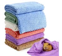 Lot de 6 couvertures en polaire pour cochons d'Inde, litière pour cochon d'Inde, réutilisables, lavables et lavables pour hérissons, hamsters, lapins, furets