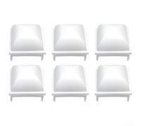Lot de 6 couvre-poteaux de clôture de piscine blancs en polypropylène pour poteaux carrés de 1,2 cm - Compatible avec les piscines hors sol JW, Esther Williams, sécurité lisse pour garde-corps de