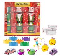 Lot de 6 Crackers de Noël de Luxe pour Enfant,Crackers de Noël Remplis pour Décoration de la Table de Noël,Blocks Christmas Crackers avec Nouveauté Cadeau Party Cap pour Garçon Fille Cadeaux de Noël
