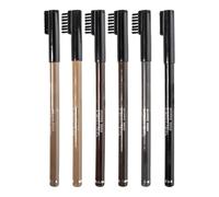 Lot De 6 Crayon Sourcil Waterproof Avec Brosse, Crayon Goupillon Sourcil Longue Tenue, Eyebrow Pencil, Sourcils Maquillage, Marron Foncé Gris Noir