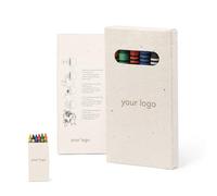Lot de 6 crayons de papier de graines à planter avec graines de pétunia, 6 crayons de couleurs assorties dans une boîte en papier de semences recyclable, kit de coloriage écologique pour enfants