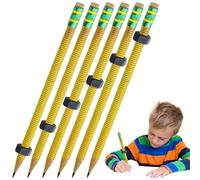 Lot de 6 crayons de TDAH pour enfants, crayons filetés pour ADHD avec écrou coulissant, outil de mise au point et calmant, pour autisme, enfants autistes et apaisants (6 x jaune)