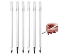 Lot de 6 crayons sans encre avec gomme, crayons à dessin effaçables, portables sans encre, réutilisables, technologie illimitée pour le dessin et l'écriture des enfants