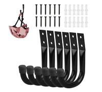 Lot de 6 crochets à outils pour mur de garage Heavy Duty Utility J Hooks pour organisation de garage, crochets de rangement en métal | Crochets d'échelle, étagère à outils de jardin, cintres