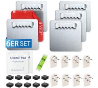 Lot de 6 crochets autocollants pour photos - Sans perçage - Jusqu'à 4 kg - Pour accrocher des photos lourdes - Verre acrylique - Panneaux composites en aluminium avec 25 appareils supplémentaires