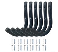 Lot de 6 crochets de garage robustes de type J pour organiser et maximiser l'espace de rangement (noir)