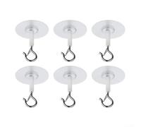 Lot de 6 crochets de plafond solides pour plantes sans perçage Argenté | Prise en main puissante, pas de perçage nécessaire, maintient les pots de fleurs en toute sécurité, idéal pour les plafonds