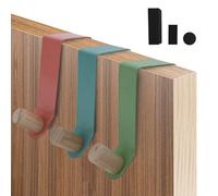 Lot de 6 crochets de porte réversibles robustes à suspendre, 46 mm, crochets à suspendre au-dessus du tiroir, porte-manteau de porte avec coussinets éponges, crochets en métal au-dessus de l'armoire