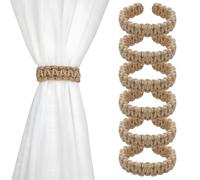 Lot de 6 Crochets de Rideaux tressés bohèmes, Articles de Maison élégants et compacts, Accessoires de Rideaux rustiques élégants, adaptés à la Recherche d'un Style de décoration Naturel et Simple