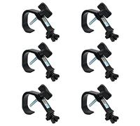 Lot de 6 crochets de serrage pour éclairage de scène, pinces de réglage de DJ en aluminium, LED PAR DJ, lumières à tête mobile, serre-joint en C, convient pour tube OD de 30 à 51 mm, très résistant 60 kg, certifié TUV