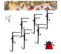 Lot de 6 crochets de suspension pour chaussettes de Noël - Porte-chaussettes de Noël - Crochet de cheminée réglable - Pas de perçage - Pour sapin de Noël, cheminée, fête de Noël