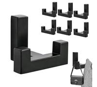 Lot de 6 crochets doubles pour panneaux acoustiques, noirs, crochets muraux Tetris en alliage de zinc, panneaux acoustiques, accessoires de garde-robe (6)