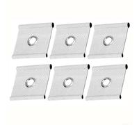 Lot de 6 crochets gris pour rail de tuyau de camping-car de 56 mm à 78 mm de diamètre, compatibles avec système de rail d'auvent de caravane, tissu robuste enduit de PVC (blanc)