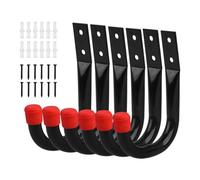 Lot de 6 crochets utilitaires de garage - Supports robustes en acier - Organisateur mural - Multifonction - Grand support portable pour vélos, outils de jardin, échelles, appareils d'extérieur
