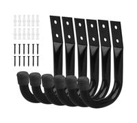 Lot de 6 crochets utilitaires de garage - Supports robustes en acier - Organisateur mural - Multifonction - Grand support portable pour vélos, outils de jardin, échelles, appareils d'extérieur