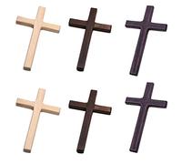 Lot de 6 croix catholique chrétienne en bois - Pour décoration murale