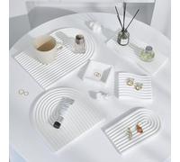 Lot de 6 Cubes de Fond Photo au Design Original - Étanche - en plâtre Rigide - pour aromathérapie - Accessoires de Photographie de Produits (Blanc Neige argenté)